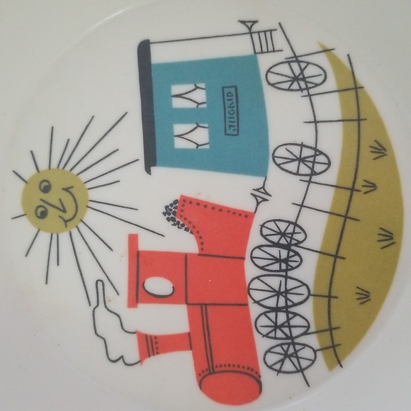 Vintage Ornamin Train Plate & Bowl - Picture 3 of 6